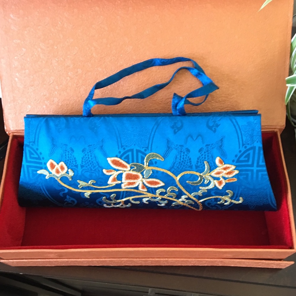 Embroidered Silk Clutch